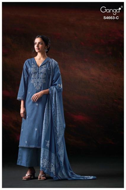 Ganga liyara 4663 wholesale ladies dress material suppliers in surat  - wholesale export